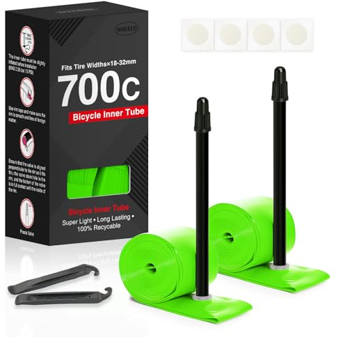 2-Pack TPU Inner Tube 700C - Ultralight 700x18-32C Presta Valve | 45mm/65mm/85mm Presta Valves for Road & All-Road Bikes, Patch Repair Kit Included