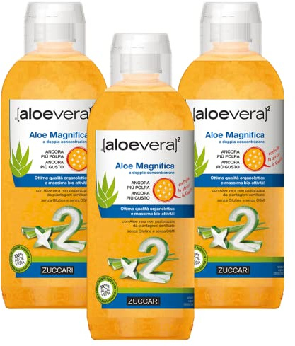 3 x Zuccara, Aloe Vera2, reiner Aloe-Saft, Doppelkonzentration, 3 x 1000 ml