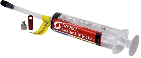 TireJect Reifendichtmittel-Injektor – schlauchloser Dichtstoff Injektor Spritzen-Applikator Presta- und Schrader-kompatibel – einfache Reifendichtmittel-Installation für Fahrrad und alle Fahrzeuge –
