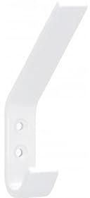 SIRO Kleiderhaken Grünberg, Schlicht, Modern, Aluminium reinweiß pulverbeschichtet, 120 mm x 75 mm x 19 mm, LA 16 mm, 2313/PB1