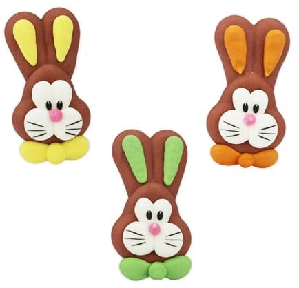 Backdekoration Osterhasen Gesichter groß, 72 Stück, essbar | LEBKUCHEN WELT Wunderschöne Backdekoration für die Osterzeit - Essbare Deko ideal zum Backen mit Kindern – Geschenk