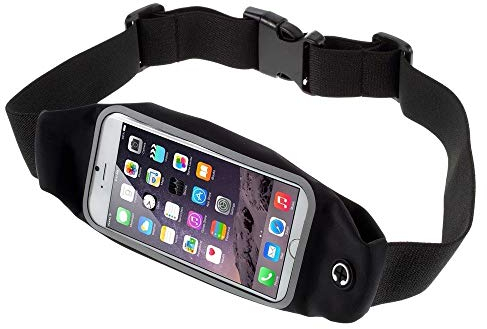 DFVmobile - Gürteltasche Reflektierende mit Touchscreen für Laufen Gehen Wandern Joggen Hüfttasche wasserdichte für teXet X-navi, TM-4672 - Schwarz