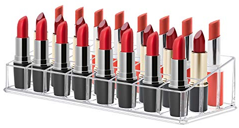 Comius Sharp Organizador de Pintalabios, 24 Particiones Organizador de Labios Transparente Acrílico Expositor de Cosméticos