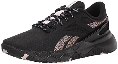 Reebok Women's Nanoflex Cross Trainer, Black/Frost Berry/Quartz Metallic, 5.5
