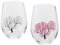 Marumo Takagi Japanische Sakura-Kirschblüten-Glasbecher mit Farbwechsel, 2er Set, Magisch blühende Weingläser, 325 ml, Glas