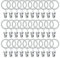 WMYCONGCONG 40 PCS 25mm Metal Curtain Rings with Clips, Drapery Clips Hooks 1 Inch Interior Diameter Eyelets Decorative Vintage Rustproof Window Curtain Hangers for Decor Drapes, Bows, Caps etc, White