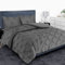 MH Home Pintuck King Size Duvet Cover Set - 200 Thread Count 100% Egyptian Cotton Pinch Pleated Quilt Bedding Covers Set (Charcoal, King)