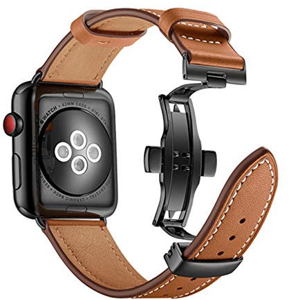 AIYIRUO Compatible avec Bracelet Apple Watch 10 Ultra en Cuir 45mm 41mm 44mm 40mm 49mm Hommes Femmes Déployante Remplacement d'origine Compatible avec Bracelet iWatch série 10 9 8 7 6 5 4 3 2 1 SE