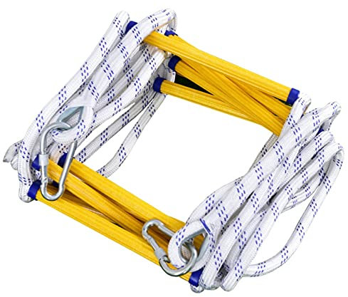 YIFANDU Scala di Corda Antincendio di Emergenza Scala di Emergenza con Moschettoni per Una Rapida distribuzione in Caso di Incendio (Color : Bianca, Size : 3M)