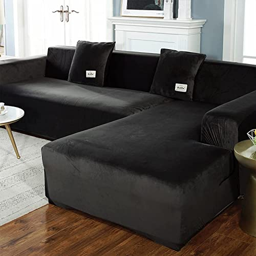 Eck Sofabezug L Form beige für Wohnzimmer,Stretch Sofa überzug für 2 3 4 5 Sitzer,Elastische Sofa Abdeckung Sofabezug Ecksofa Sofaüberwurf Couchbezug für Sektionssofa,Sofa Überwürfe Möbelschut