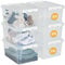 SmartStore cajas de almacenamiento de plástico de 31L con Tapas - Juego de 6 - Apilables y encajables - Garantía de 10 Años - Seguras para Alimentos y sin BPA - Cierre con Clips L50 x An39 x Al26 cm