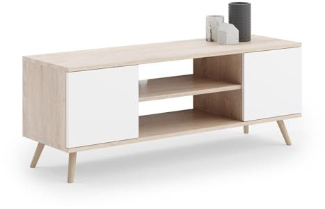 MEBLEKO Mueble TV FOCUS, estilo escandinavo, muebles TV Saggiorno, mesa de TV