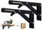 Beinhome 2ST Klappkonsole Schwerlast 500MM Regalträger Klappbar Schwarze Klappregalhalterungen Tisch Klappschanier für Tischplatten Klapptisch Wandtisch,Platzsparend,Tragkraft 90kg