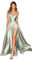 BABYONLINE D.R.E.S.S. Robe de Cocktail Longue Formelle avec Bretelles Robe de Soirée Chic pour Mariage Elégante en Satin Vert 34