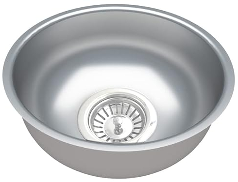 Klein Runde Spülbecken. Küchenspüle aus Edelstahl. Küche, Boot, Wohnwagen, Camping 340mm x 130mm (S30)