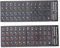 Zunate 2PCS Russian Keyboard Stickers - Colorful Lettering Waterproof for 10-17 Laptop & PC Keyboards (1 Blue 1 Red)