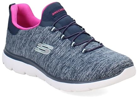 Skechers Damen Summits-Quick Getaway Sneaker, Navy Pink Fuchsia, 39 EU Weit
