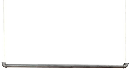 1x Natural Goods Berlin Hängegarderobe Pipe GARD Swing | frei hängende Industrial Vintage Kleiderstange Deckenmontage am 5m Seil höhenverstellbar | Wasserrohre Fitting | DIY (110cm, weißes Seil)