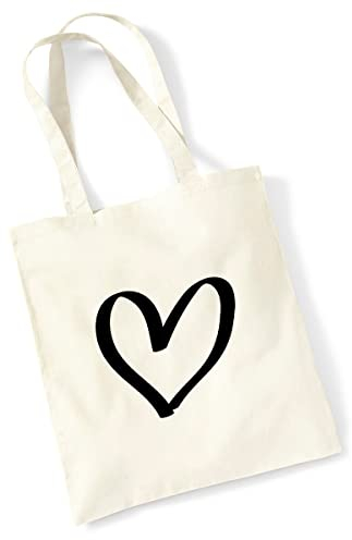 Huuraa Tasche Herz Heart Geschenk 10 Liter Natural Baumwolle Herz Accessoire