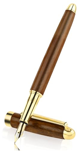 Cobee Holz Füllfederhalter, handgefertigter Holz Füllfederhalter, Vintage Luxus Stift, 0,7 mm, feine Spitze, Business Stift, glattes Schreiben für Journaling, Kalligraphie, Geschenkzubehör (C)