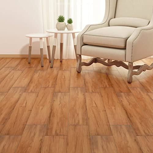LAPOOH PVC Laminat Dielen Selbstklebend, Fliesenfolie, Laminatboden, Küchenrückwand Folie, Bodenbelag Selbstklebend, Wandverkleidung, Deckenpaneele, 5,21 m² 2 mm Ulme Natur
