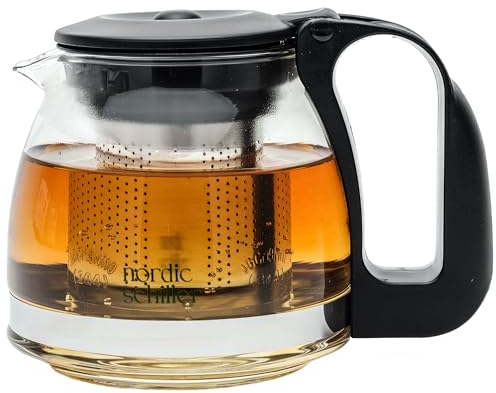 Tetera de cristal resistente al calor con tapa, 700 ml, tetera con filtro de acero inoxidable, tetera con filtro de acero inoxidable
