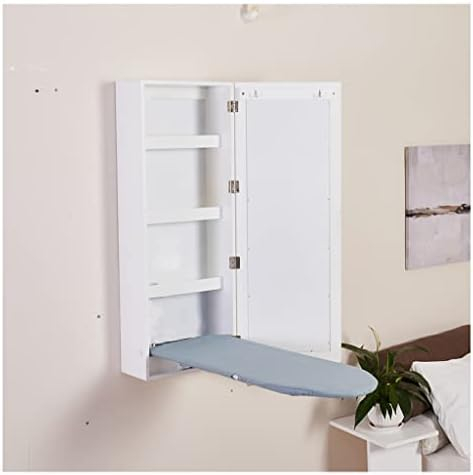 L'asse da Stiro Nascosta con Copertura Dell'asse in Ferro A Specchio Decorativo può Essere Appesa alla Parete O al Muro Facile da Installare Pieghevole con Telaio di Supporto,Collector88