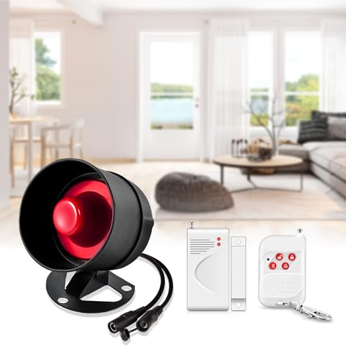 WLAN Alarmanlage Haus 115 dB Sirene, Bewegungssensor, Fernbedienung und Tür-/Fenstersensor, für Lager,Geschäfte,Haus