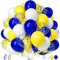 Unisun Luftballons Blau Gelb Weiß, 50 Stück Latex Ballons Gelb Dunkelblau Gold Konfetti Luftballon Junge Männer Kind Geburtstag Jubiläum Hochzeit Verlobung Abschlussfeier Valentinstag Brautparty Deko