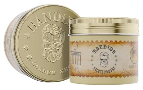 Bandido Deluxe Pomade 125 ml – Haarwachs Herren mit Starkem Halt, Natürlicher Glanz und Wet-Look Finish, Cera für Männer, Für Alle Haartypen, Einfaches Styling, Maskuliner Duft