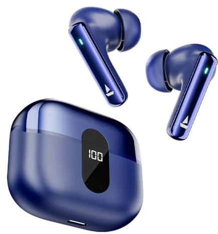 boAt Airdopes 121 Pro Plus, 100HRS Battery, 4Mics ENx, 50ms Low Latency, Fast Charge, LED Display, IPX5, v5.3 Bluetooth in Ear Earbuds, TWS Ear Buds Wireless Earphones with mic (Blue)