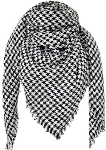 DELEY Retro Damen Tartan Schal Weicher karierter karierter Schal Wickelschal Decke Schals Schwarz Karo