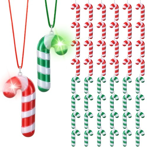 Yinkin Lot de 50 colliers lumineux de Noël pour enfants et adultes - Colliers phosphorescents en vrac pour fêtes de Noël, cadeaux de Noël, décorations de Noël, Plastique