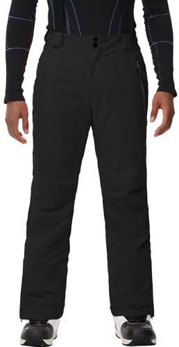 HOTIAN Herren Skihose Wasserdicht Wasserdicht Schneehose Atmungsaktive Warm Outdoorhose Hosenträger Schneehosekihose Winter Snowboardhose Trekkinghose Black M