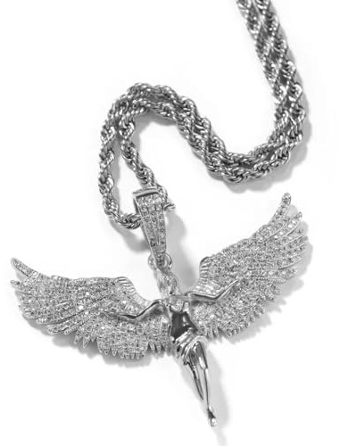 Sopodbacker Halskette Ketten Schmuck Herren Frauen Anhänger Necklacevintage Halskette Fliegende Männer Frauen Rap Hip Hop Anhänger Party Silberig 3Mm24Inch
