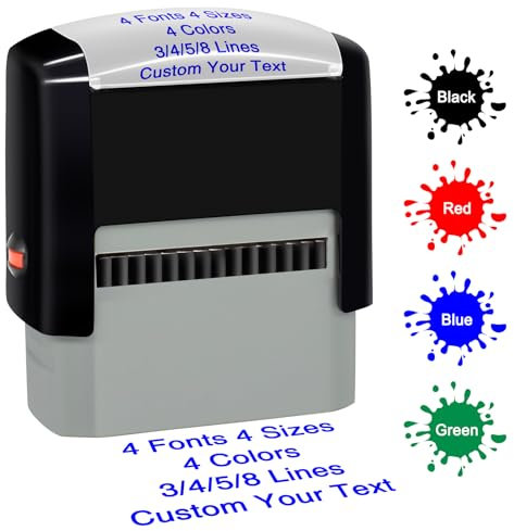 Personalisierter Stempel,selbstfärbender,Adress stempel, individueller Gummi-Rücksendeadress-Stempel für Geschäft, mit Namensunterschrift, 3/4/5/8 Zeilen, 47 x 18mm