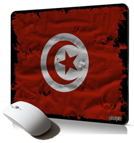 utaupia Tapis de Souris Souple Drapeau Tunisie Tunisien Foot Coupe d'afrique Accessoire résistant pc Fixe Bureau Gaming