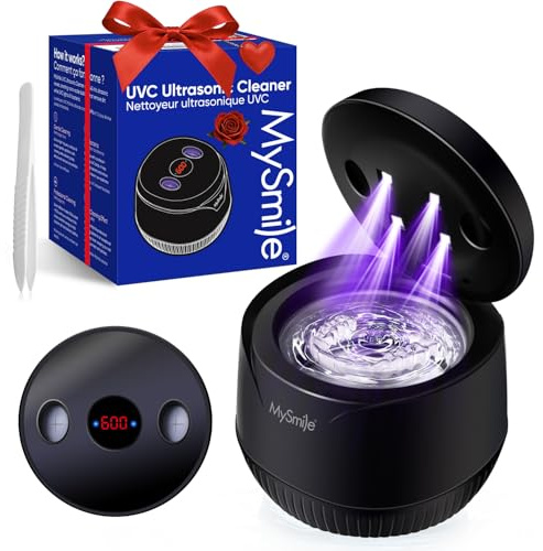 MySmile MS100 Limpiador Ultrasonidos Dental con UV y Temporizador Digital (Negro)