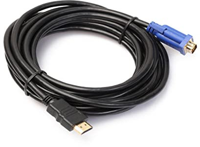 KONTONTY Cable Convertidor de 5 M a Vga Macho Dorado a Vga 15 Macho Velocidad de Datos de Alta Velocidad 10 2 GB Función de Video Independiente Requerida