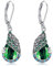 DAYLINLOVE Pfau Geschenke für Frauen 925 Sterling Silber Smaragd Kristall Pfau Ohrringe Pfau Vogel Feder Schmuck für Pfau Liebhaber