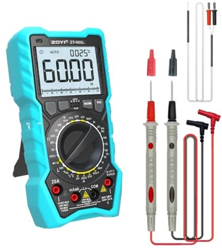 Zoyi ZT980L Multímetro 6000Counts Rango Automático Probador de Inductancia Capacidad Transistor Pantalla Digital de Alta Precisión Corriente de Voltaje AC/DC NCV
