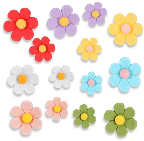 Wanmu 14 Stück Magnete Kühlschrank, Süß Bunt 3D Blumen Lustige Magnete für Magnettafel Kinder, Aesthetic schön Klein KüHlschrankmagnete Deko für SchließFach Whiteboard KüChe Pinnwand Tafel Büro