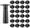 25 Pieces Wine Bottle Stoppers Champagne Stoppers Bottle Stopper Reusable Wine Stopper for Most Standard Bottled Beer Champagne Wine and Sparkling Wine （Black）