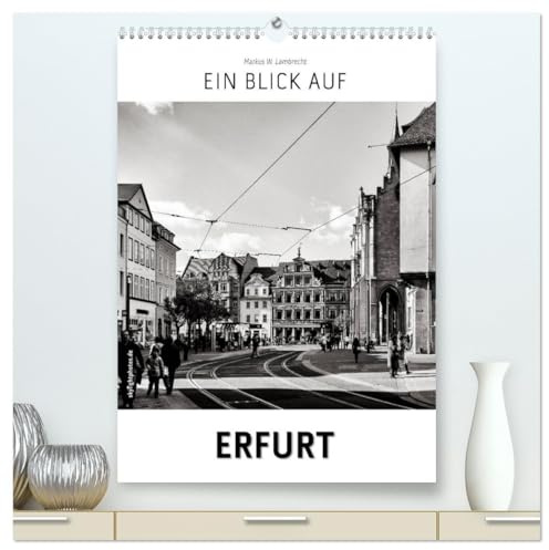 Ein Blick auf Erfurt (hochwertiger Premium Wandkalender 2026 DIN A2 hoch), Kunstdruck in Hochglanz: Ein ungewohnter Blick in harten Schwarz-Weiß-Bildern auf Erfurt (CALVENDO Orte)