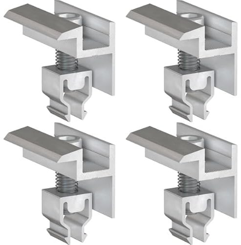 doitBau 1 Modul Set Klickfix Silber – vormontierte Endklemmen aus Aluminium für 30‑40 mm Modulrahmen, schnelle Montage auf PV-Montageschienen, korrosionsbeständig