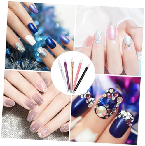 SHERCHPRY 5Pièces Pinceaux de Nail Art Silicone de Outils Ongles Pinceaux Liner pour Design et Décoration Ongles