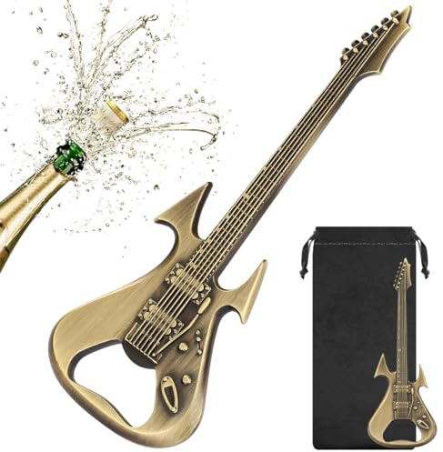 LKKCHER Gitarre Bier Flaschenöffner, Ausgefallenes Geschenke für Männer, Guitar Musik Geschenke für Männer, Weihnachtsgeschenke Vatertagsgeschenk Geburtstagsgeschenk für Musiker Musikliebhaber,Bronze