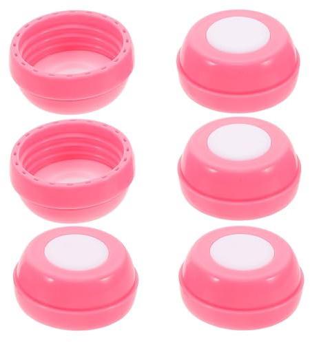 ORFOFE 6 Stück Auslaufsichere Milchflaschendeckel aus Pp mit Weithals Design für Babyflaschen zur Muttermilch Aufbewahrung und Praktischem Reisegebrauch in Rosa