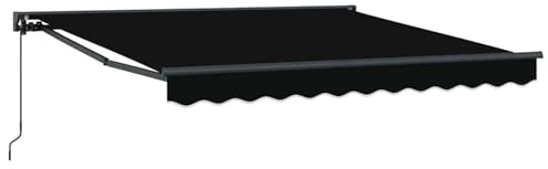 Gecheer Tenda da Sole Retrattile Nero 300x250 cm, UV Resistent, Adatto per Balconi e Parchi