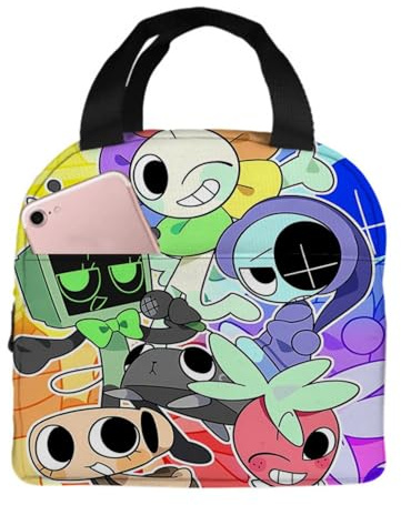 Dandy's World Kids Lunch Bag - Aluminum Foil Lining, Eco-Friendly Reusable Lunchbox for School, Picnics & Outdoor Activities (D)